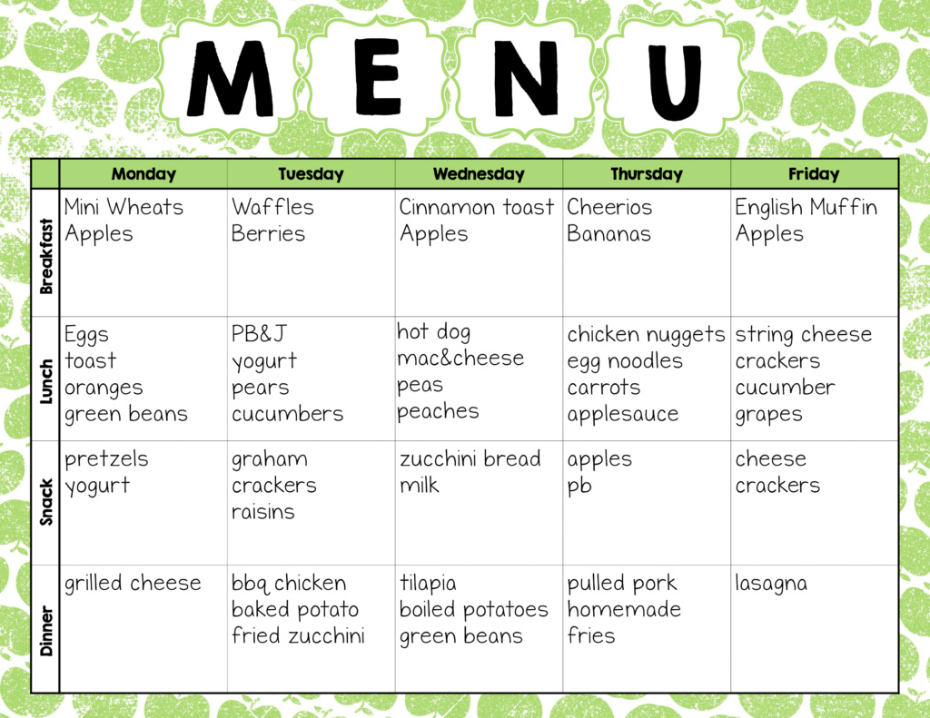 Make Easy Meal Plans with this Free Weekly Template - The Super Teacher