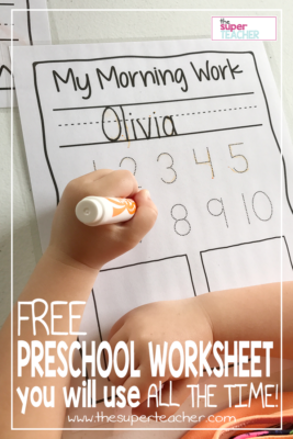 free preschool worksheet you will use all the time