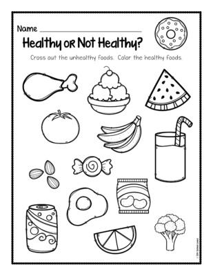 Healthy Foods Worksheet [FREE DOWNLOAD]