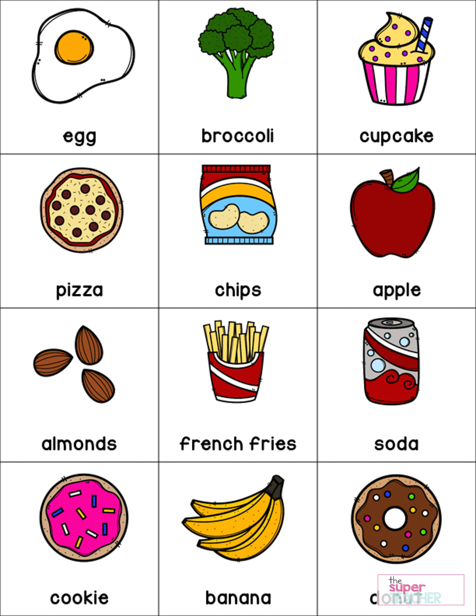 Healthy Foods Posters Worksheets And Activities The Super Teacher