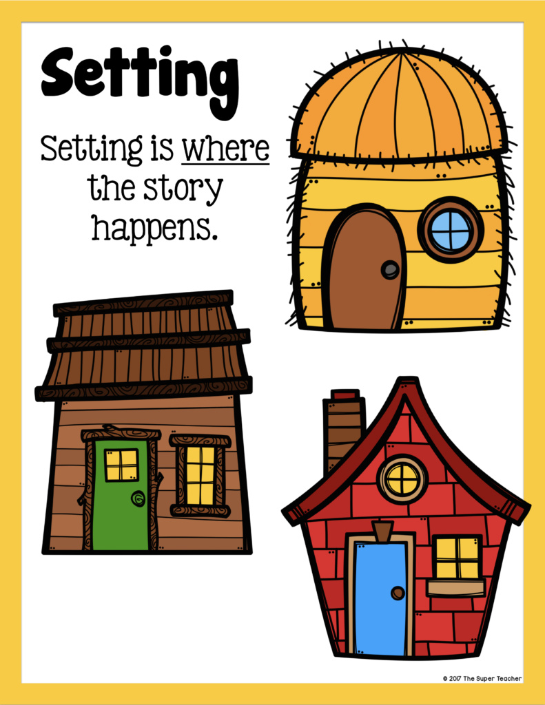 Three little pigs story elements and story retelling worksheets