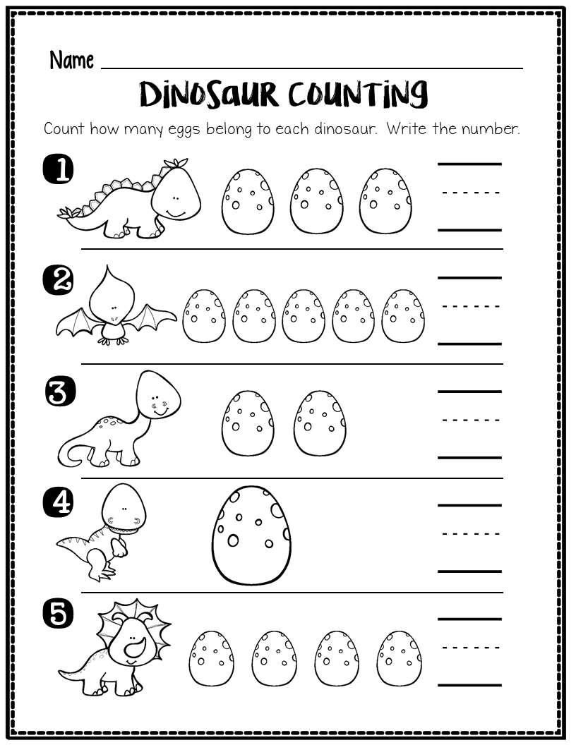 dinosaur unit number worksheets math centers flash cards and activities the super teacher