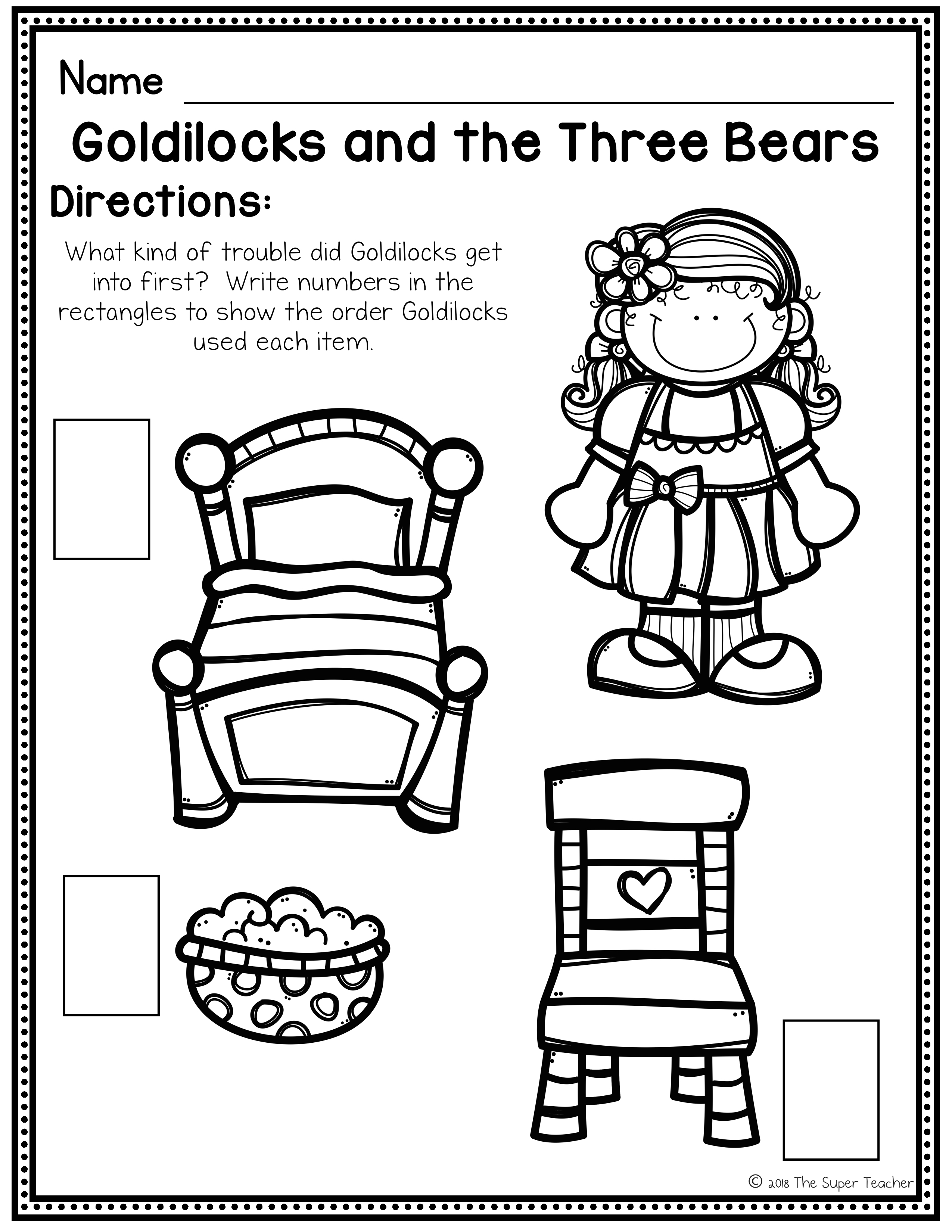 Goldilocks And The Three Bears Printables Free - Printable Word Searches